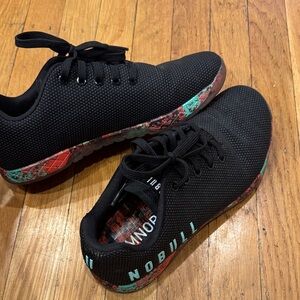 NOBULL Black Sneakers with Red and Green Accents